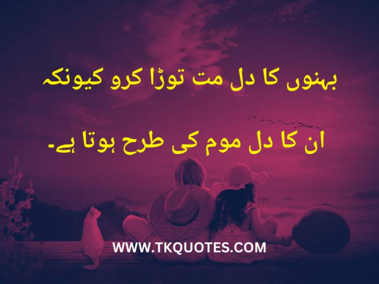 Top 25 Sister Quotes In Urdu Text | Best Emotionally Poetry For Sister With Images