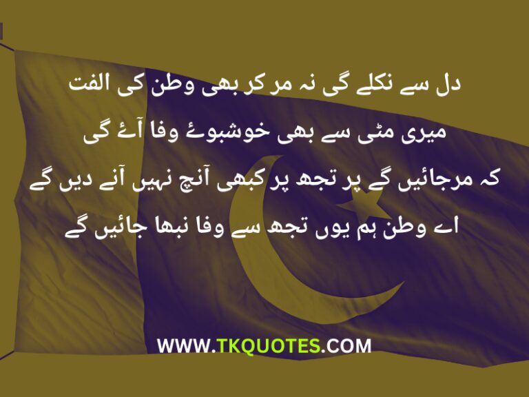 Best Poetry About Independence Day In Urdu 4 Lines Text | 14 August Poetry In Urdu 2 Lines